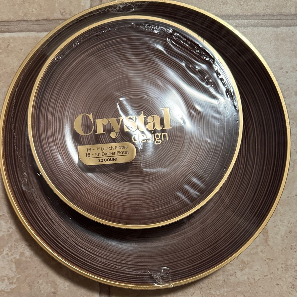 Brown and Gold Dinnerware Set